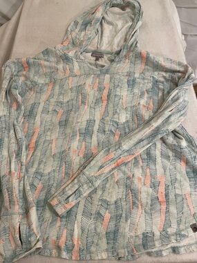 Ocean Current 100% Cotton Lightweight Hoodie Sweatshirt - Pastel Blue & Pink